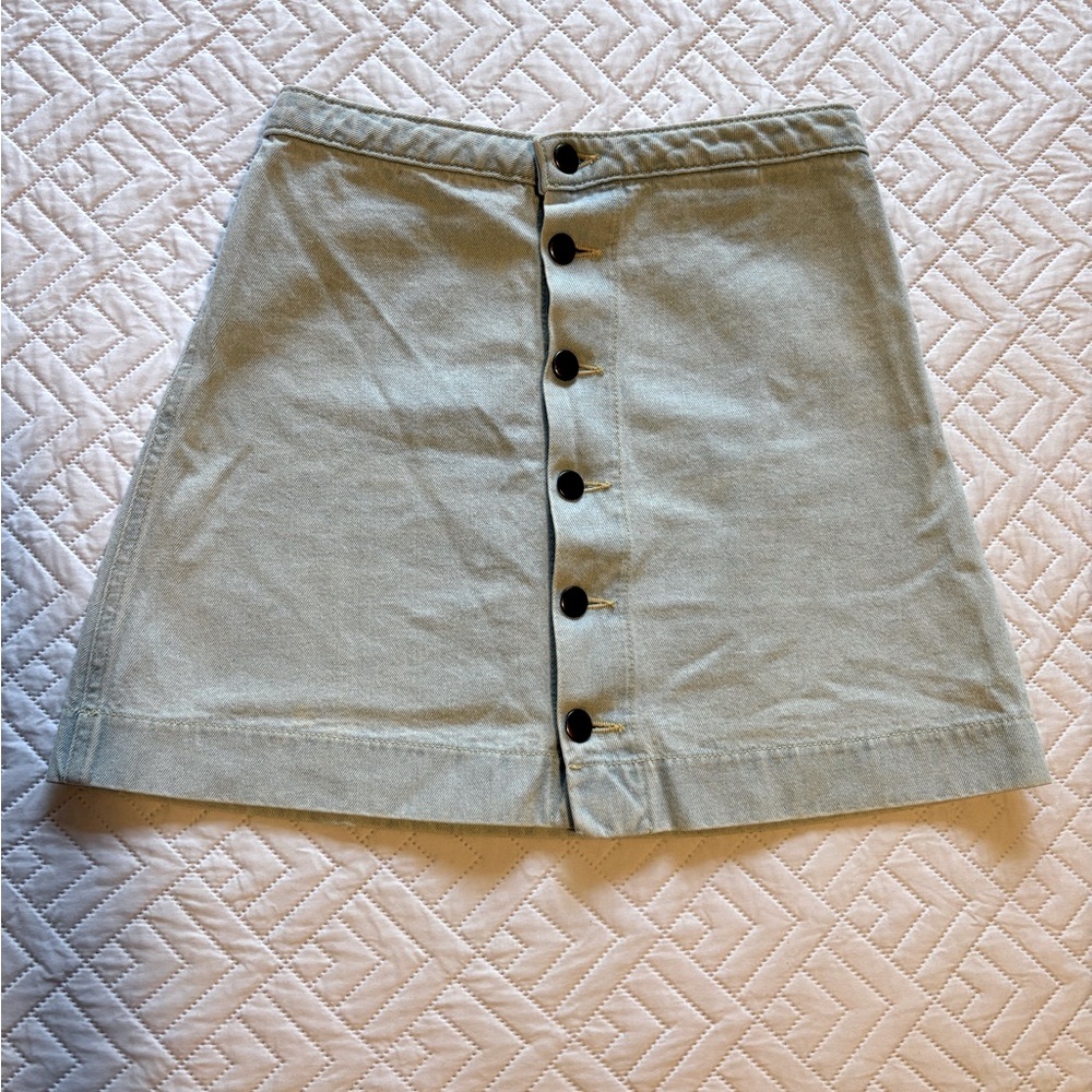 Vintage American Apparel Light Denim A-line Mini Skirt